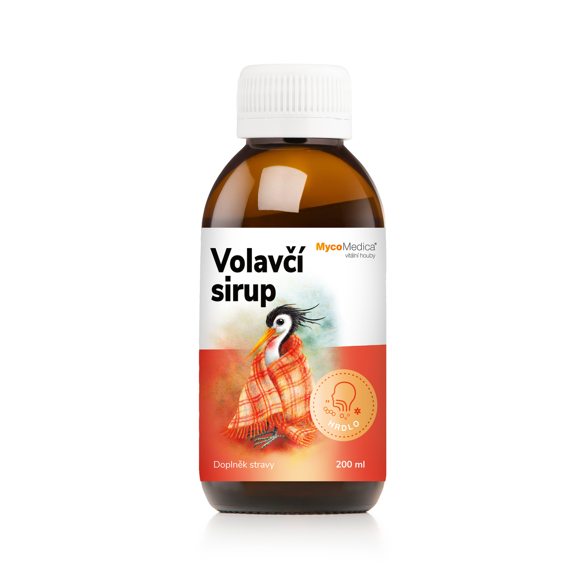 MycoMedica Volavčí sirup | HORNÉ CESTY DÝCHACIE + KRK + MANDLE | REGENERÁCIA | 200 ml
