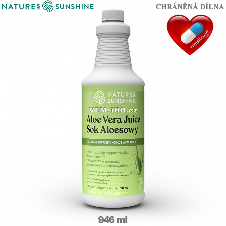 Nature's Sunshine ALOE VERA JUICE | Šťáva z aloe | ZDRAVÉ TRÁVENÍ | 946 ml ❤ VEMsiHO.cz ❤ 100% Přírodní doplňky stravy, kosmetika, esenciální oleje