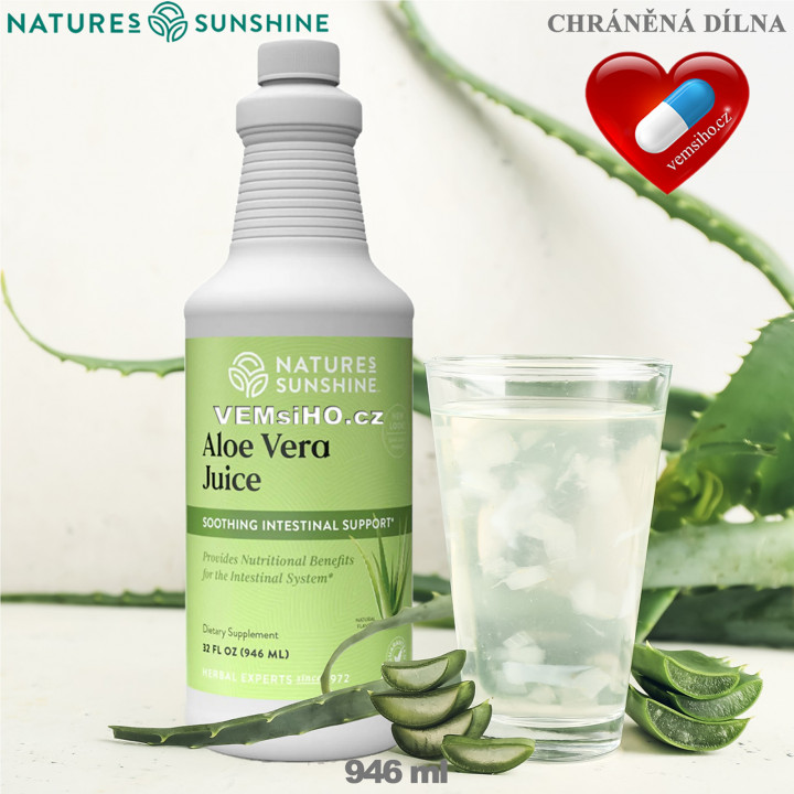 Nature's Sunshine ALOE VERA JUICE | Šťáva z aloe | ZDRAVÉ TRÁVENÍ | 946 ml ❤ VEMsiHO.cz ❤ 100% Přírodní doplňky stravy, kosmetika, esenciální oleje