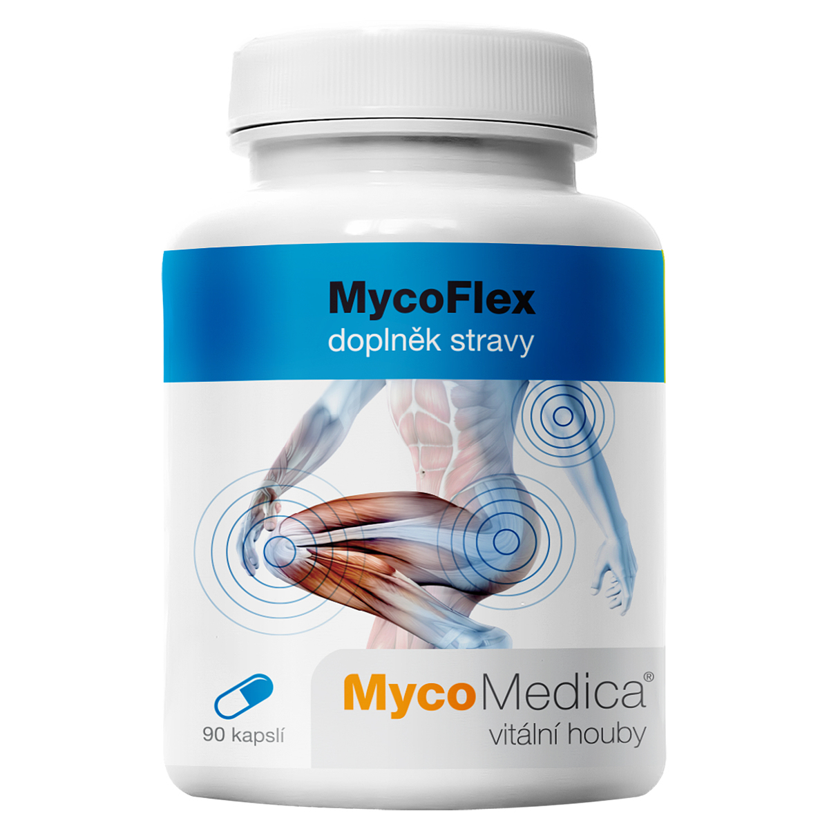 MycoMedica MycoFlex | ≥30/x/x % | PODPORA + VÝŽIVA POHYBOVÉHO APARÁTU | 90 kapsúl