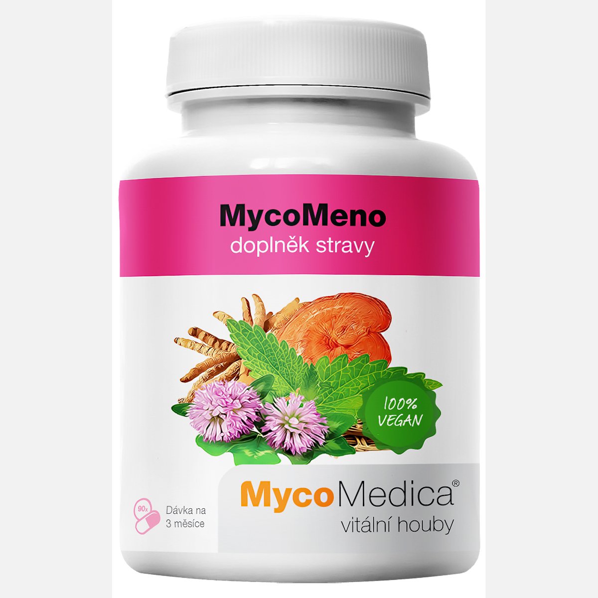 MycoMedica MycoMeno | ≥30/x/4 % | PRE ŽENY V MENOPAUZE + PRI MENŠTRUÁCII | 90 kapsúl
