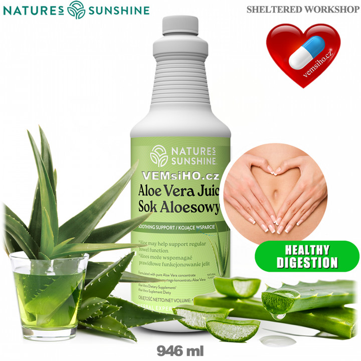 Nature's Sunshine ALOE VERA JUICE | Šťava z aloe | ZDRAVÉ TRÁVENIE | 946 ml ❤ VEMsiHO.cz ❤ 100% Prírodné doplnky stravy, kozmetika, esenciálne oleje