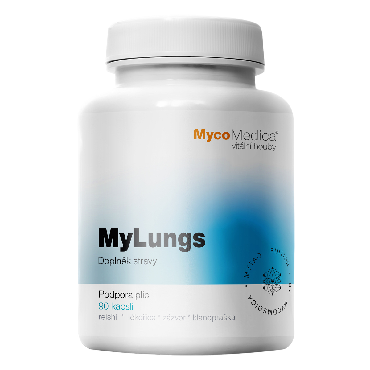 MycoMedica MyLungs | ≥30/x/4 % | PODPORA DÝCHACIEHO SYSTÉMU + REGENERÁCIA PĽÚC | 90 kapsúl