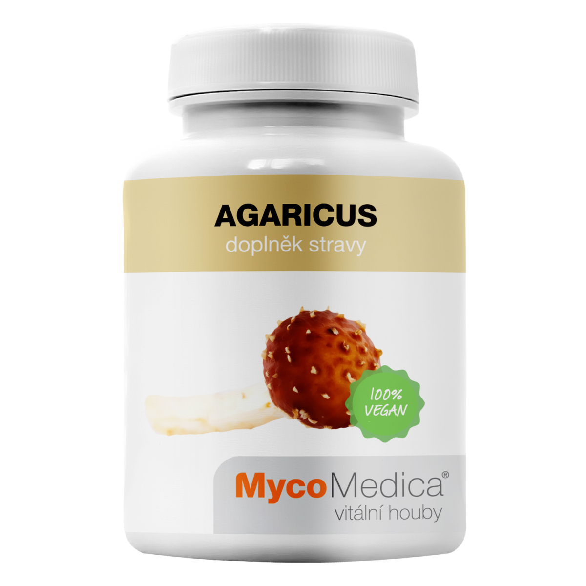 MycoMedica AGARICUS | Šampiňón mandľový | Agaricus blazei Murill | ≥30/✓/x % | 90 kapsúl
