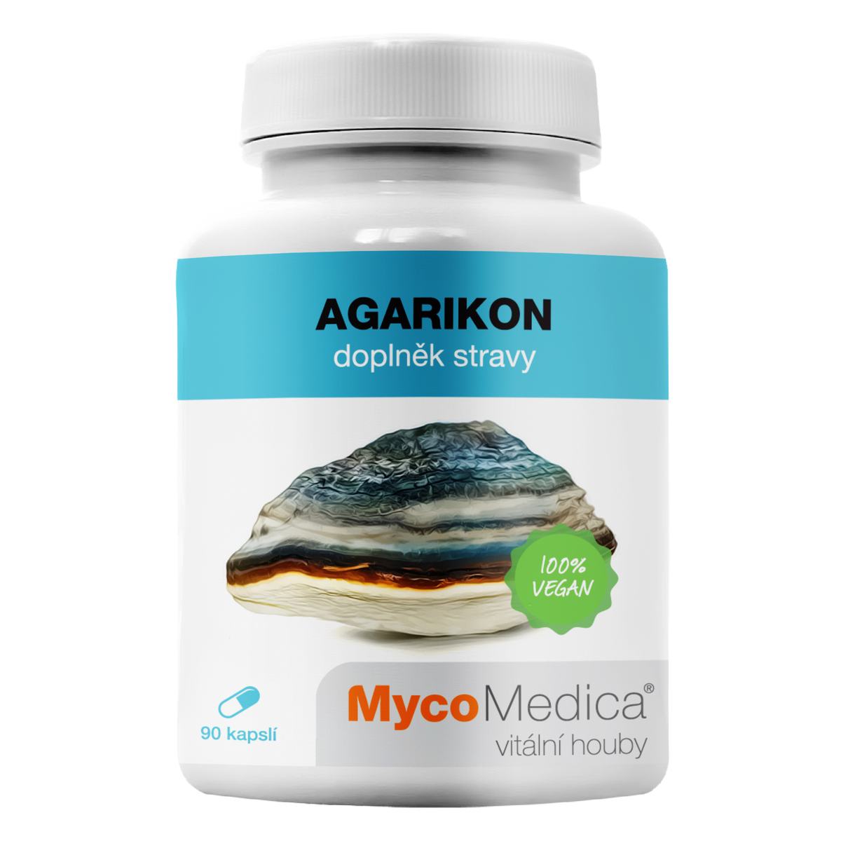 MycoMedica AGARIKON | Verpáník lekársky | Fomitopsis officinalis | Laricifomes officinalis | ≥30/✓/x % | 90 kapsúl
