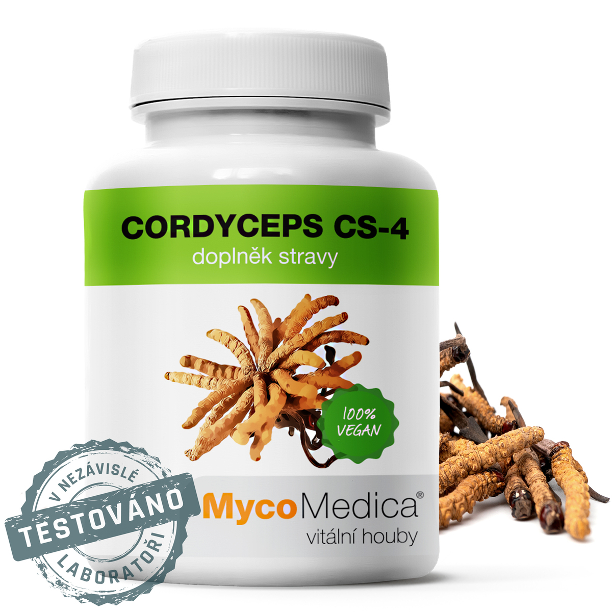 MycoMedica CORDYCEPS CS-4 | Chinese Caterpillar Fungus | Ophiocordyceps sinensis | ≥30/✓/x % | 90 capsules