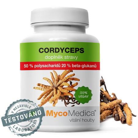MycoMedica CORDYCEPS | Housenice čínská | Ophiocordyceps sinensis | ≥50/20/x % | 90 kapslí