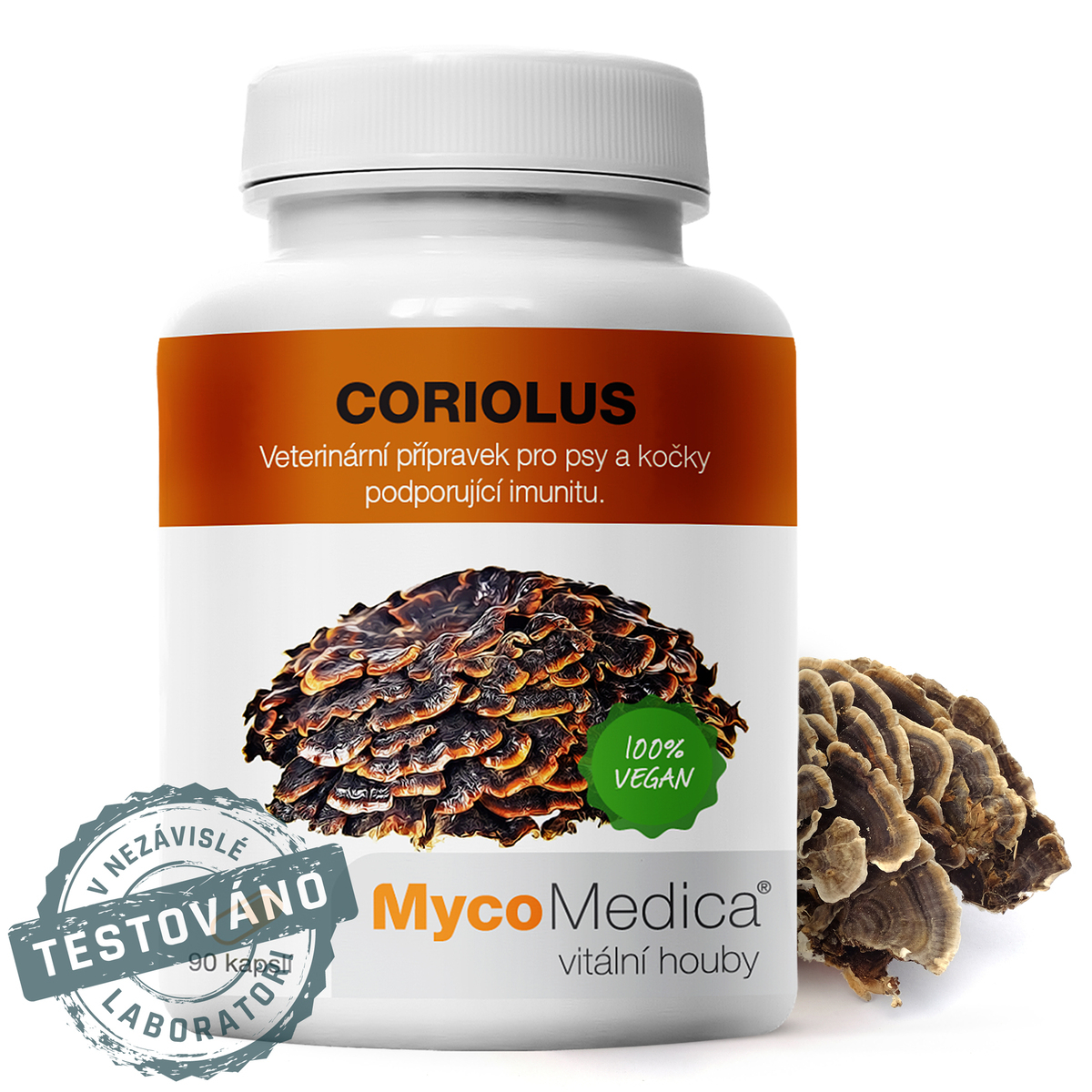 MycoMedica CORIOLUS | Turkey Tail | Trametes versicolor | ≥40/✓/x % | 90 capsules