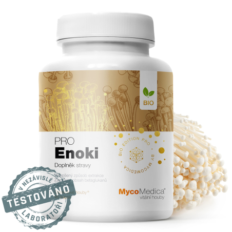 MycoMedica ENOKI PRO | Velvet shank | Enoki Mushroom | Flammulina velutipes | BIO | ≥30/30/✓ % | 90 capsules