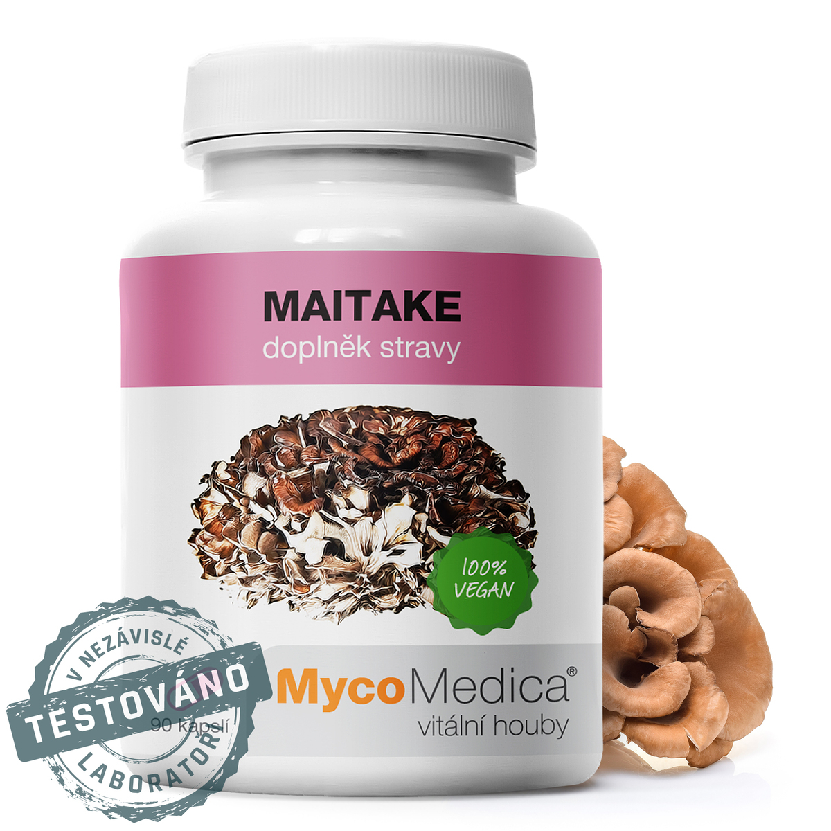 MycoMedica MAITAKE | Trsnatec lupenitý | Grifola frondosa | ≥30/✓/✓ % | 90 kapsúl