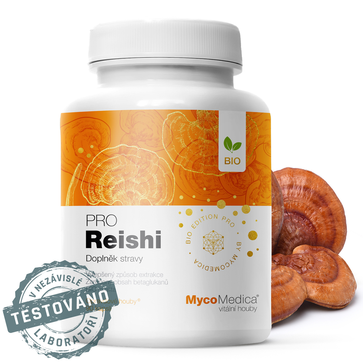 MycoMedica REISHI PRO | Lingzhi | Reishi Mushroom | Ganoderma lucidum | BIO | ≥30/30/4 % | 90 capsules