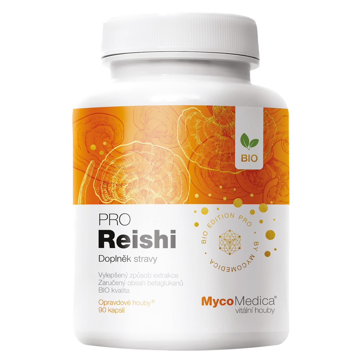 MycoMedica REISHI PRO | Lingzhi | Reishi Mushroom | Ganoderma lucidum | BIO | ≥30/30/4 % | 90 capsules