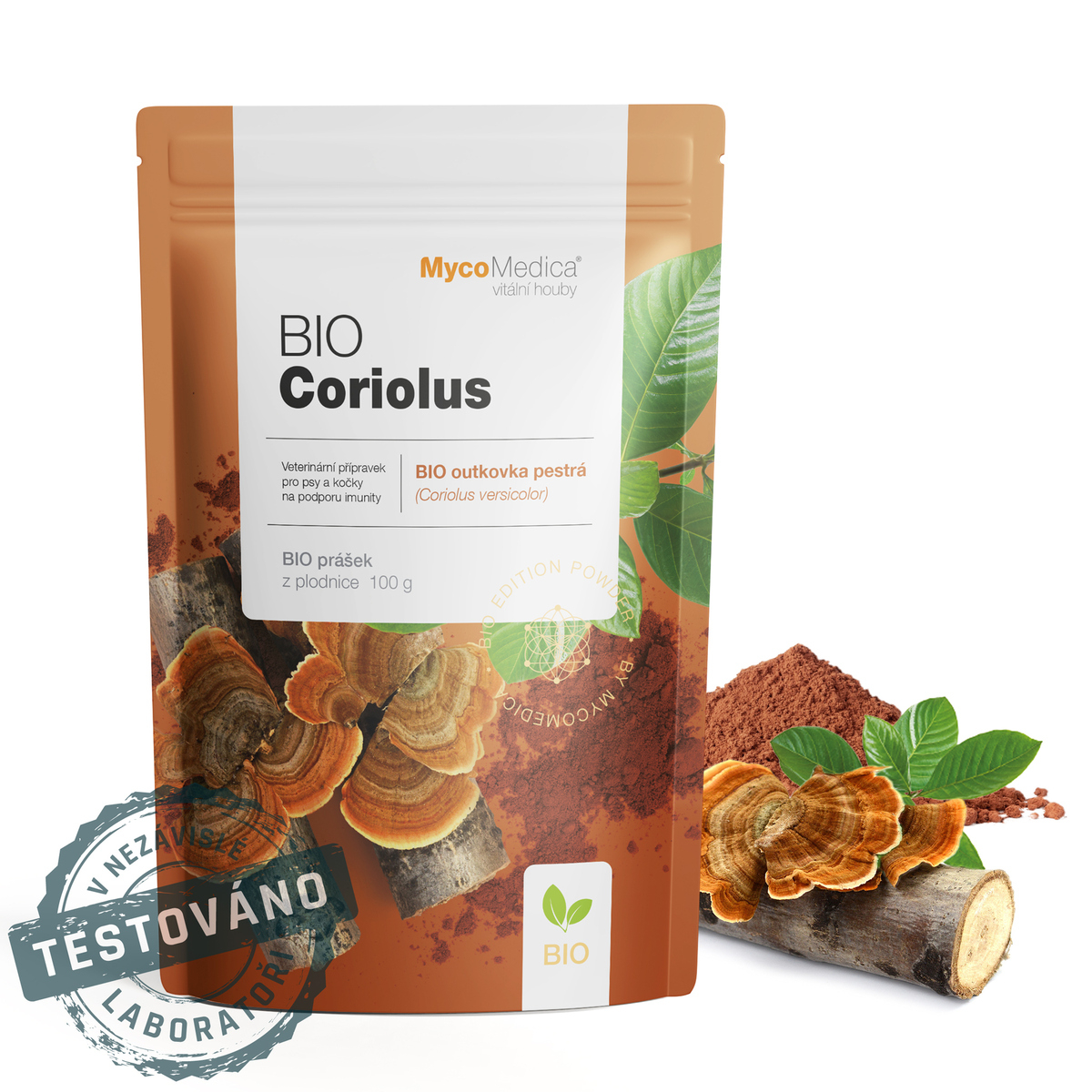 MycoMedica BIO CORIOLUS | Outkovka pestrá | Trametes versicolor | prášek 100 g