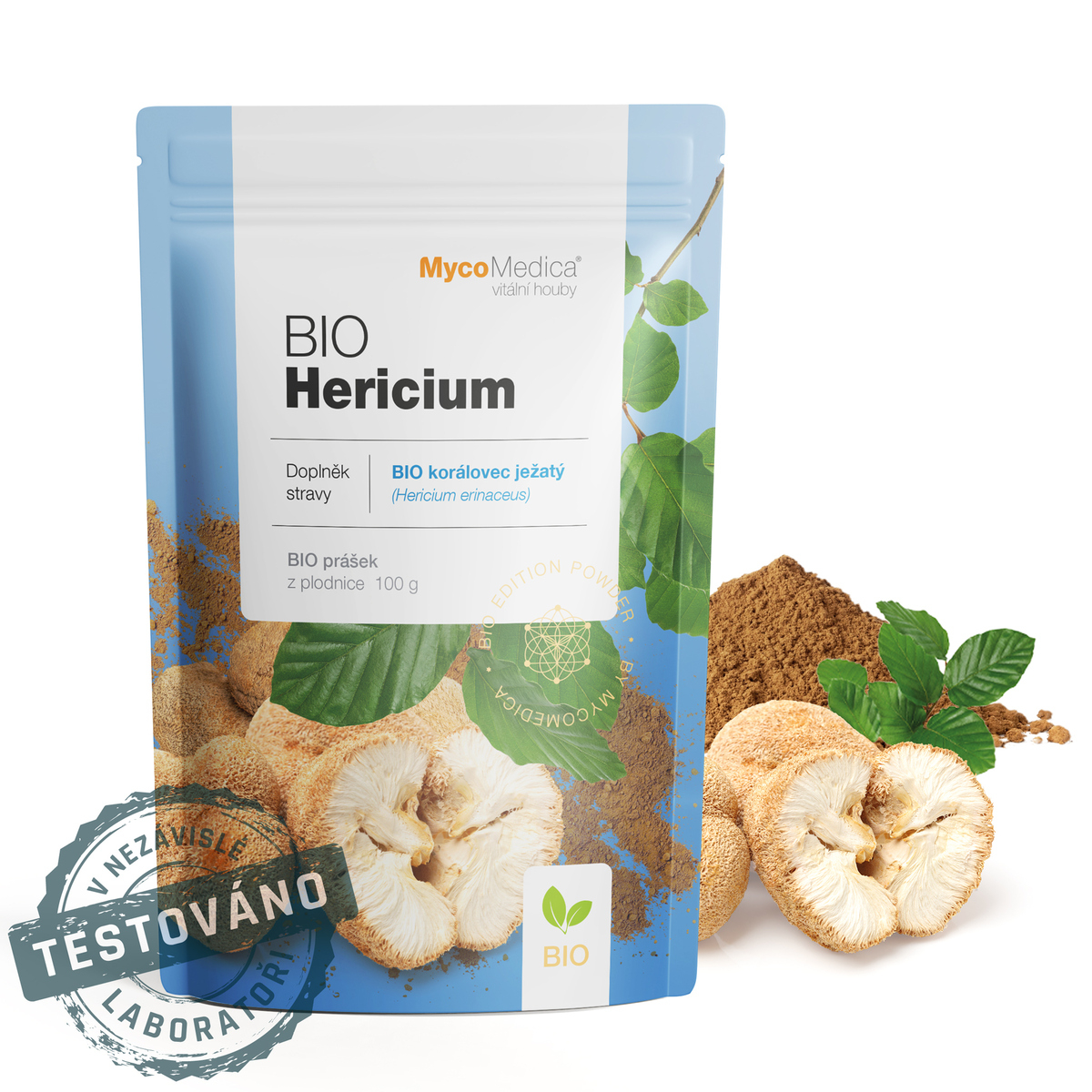 MycoMedica BIO HERICIUM | Lion’s Mane Mushroom | Bearded Hedgehog | Hericium erinaceus | powder 100 g