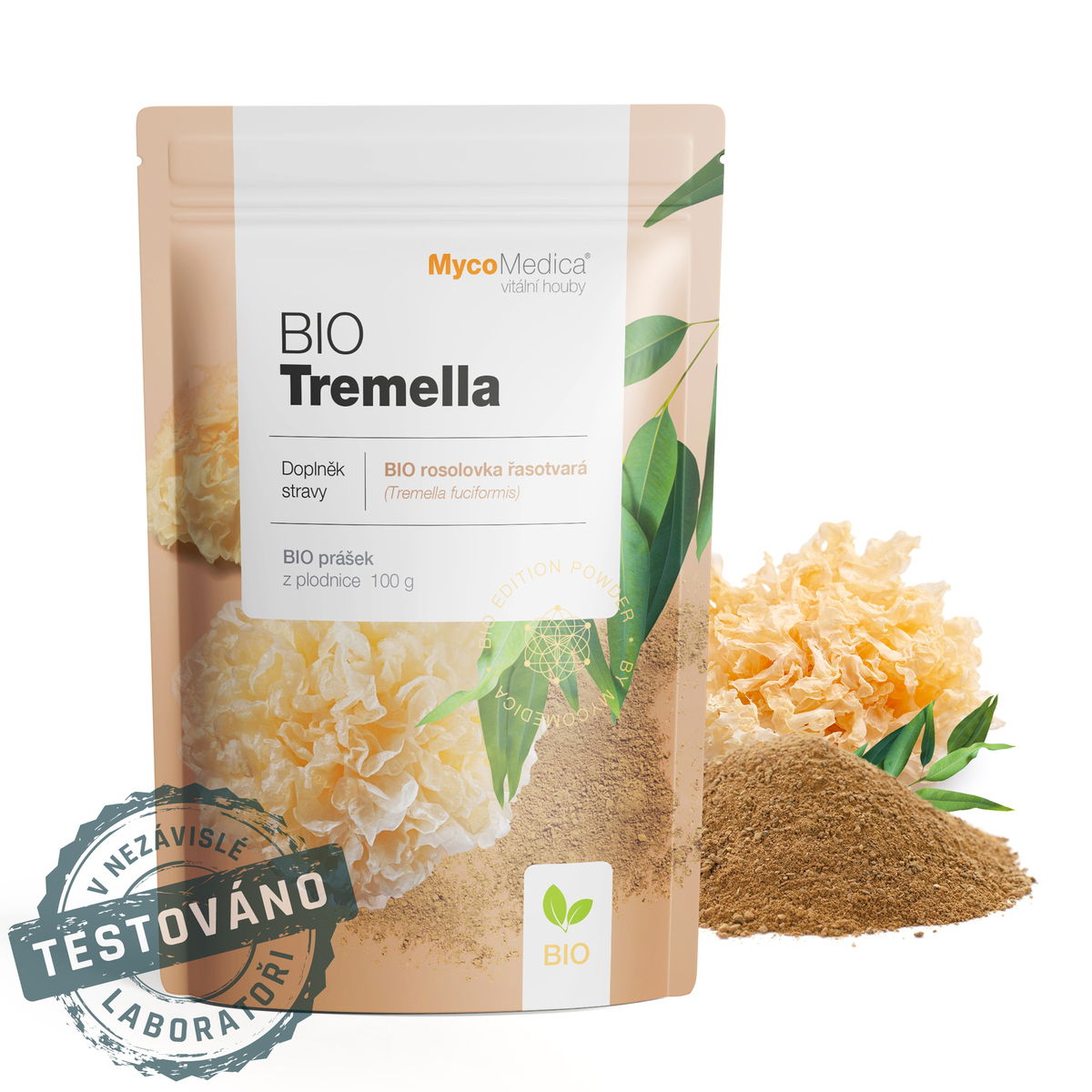 MycoMedica BIO TREMELLA | Snow Fungus | White Jelly mushroom | Tremella fuciformis | powder 100 g