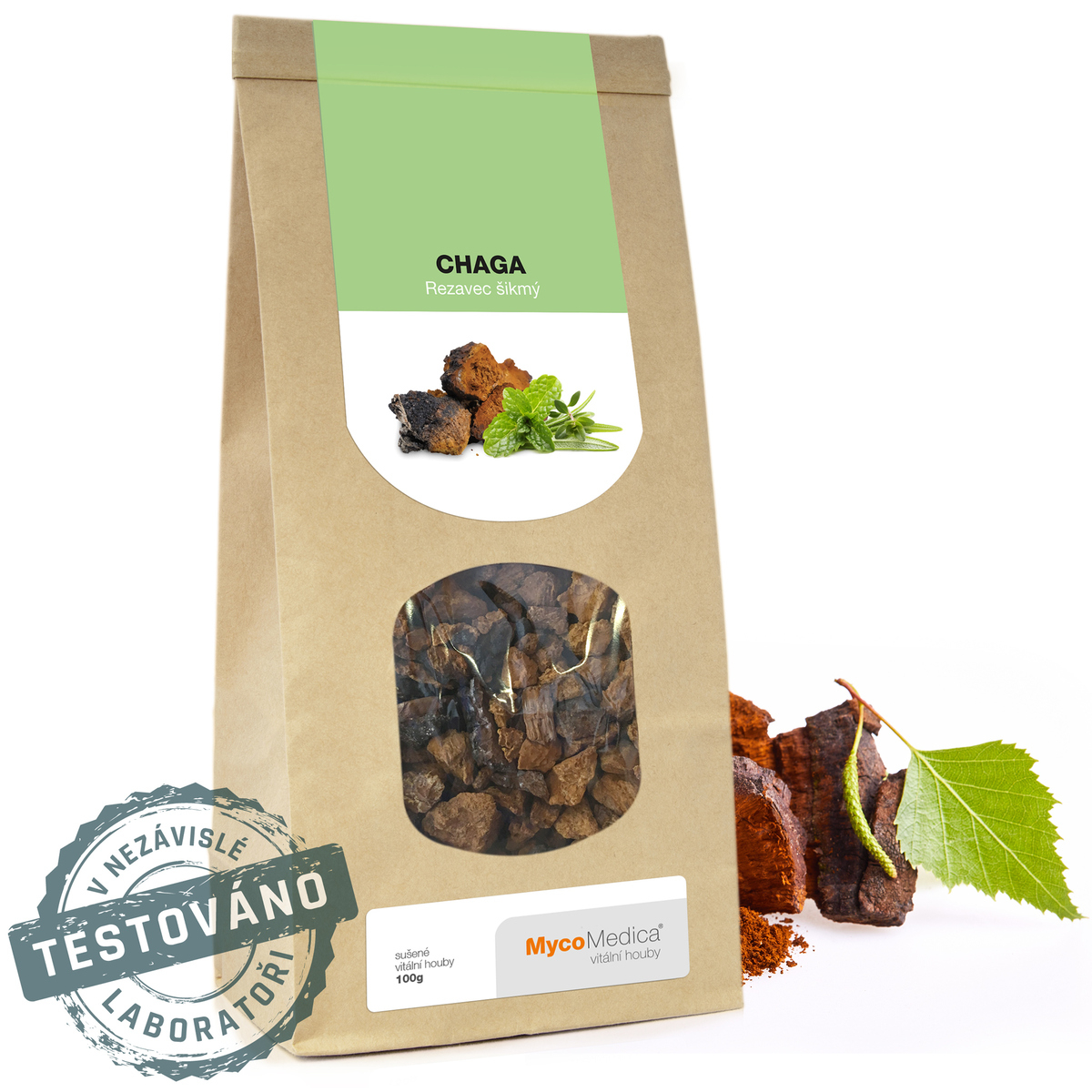 MycoMedica CHAGA | Chaga Mushroom | Inonotus obliquus | dried mushrooms | 100 g