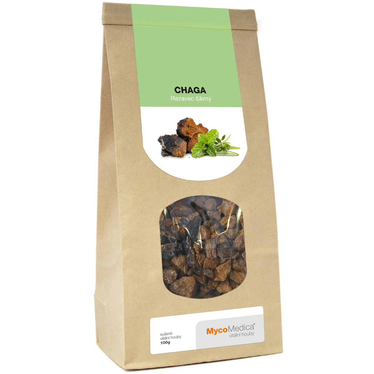 MycoMedica CHAGA | Chaga Mushroom | Inonotus obliquus | dried mushrooms | 100 g
