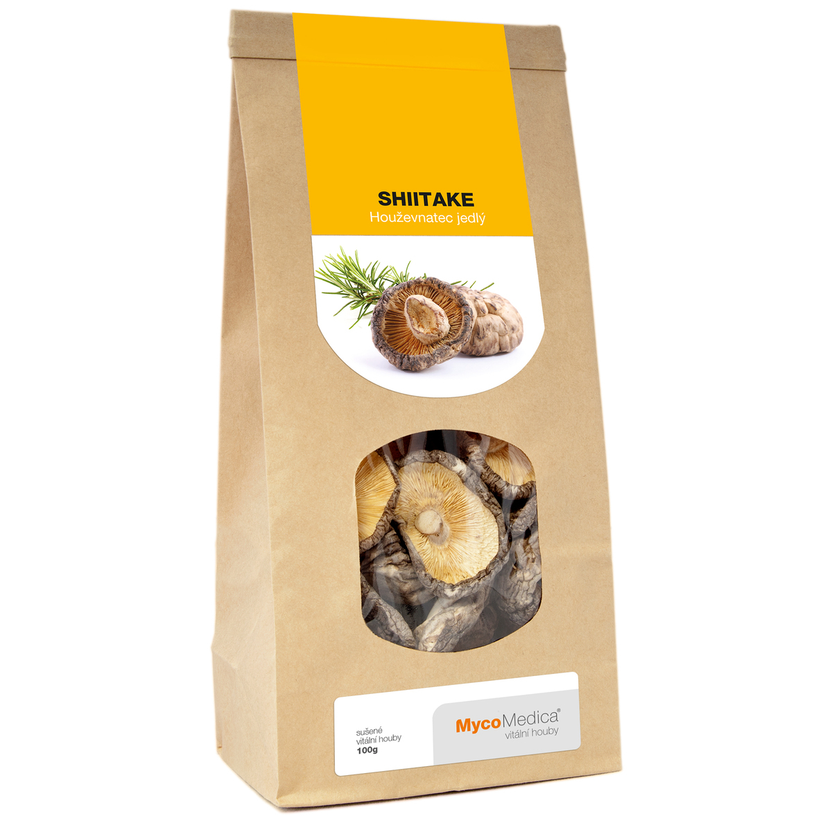 MycoMedica SHIITAKE | Húževnatec jedlý | Lentinula edodes | sušené huby | 100 g