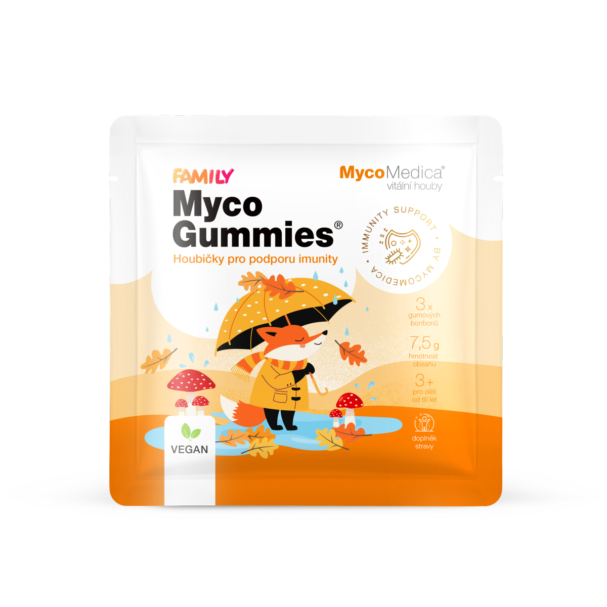 MycoMedica MycoGummies | PRÍRODNÉ GUMOVÉ CUKRÍKY S 10 VITÁLNYMI HUBAMI | 3 cukríky