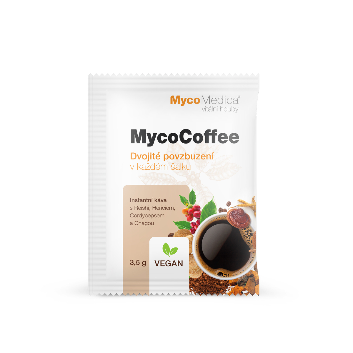 MycoMedica MycoCoffe | ARABICA COFFEE + CORDYCEPS + HERICIUM + CHAGA + REISHI | 1 sachet