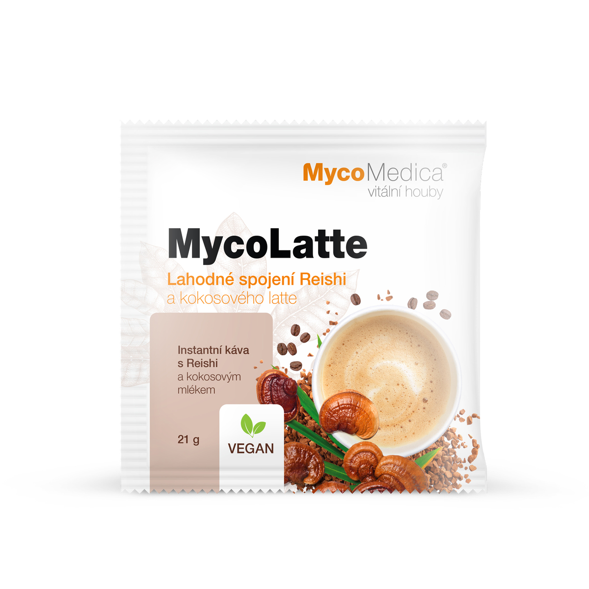 MycoMedica MycoLatte | ARABICA COFFEE + REISHI + COCONUT MILK + PLANT CREAM | 1 sachet