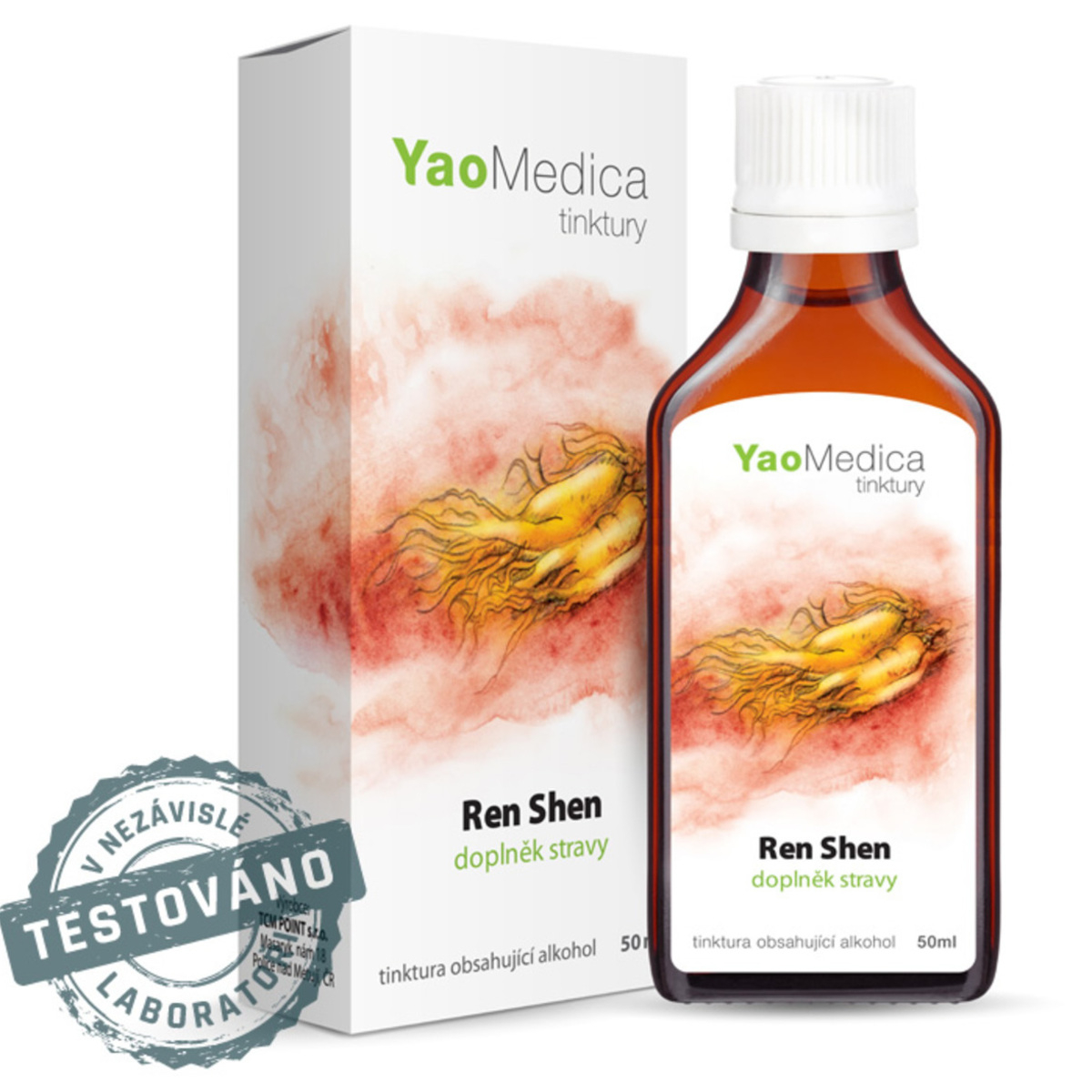 YaoMedica TINKTÚRA 027 - Ren Shen | PODPORA PRI STRESE + VYČERPANÍ | PAMÄŤ + SEXUÁLNE ZDRAVIE | 50 ml