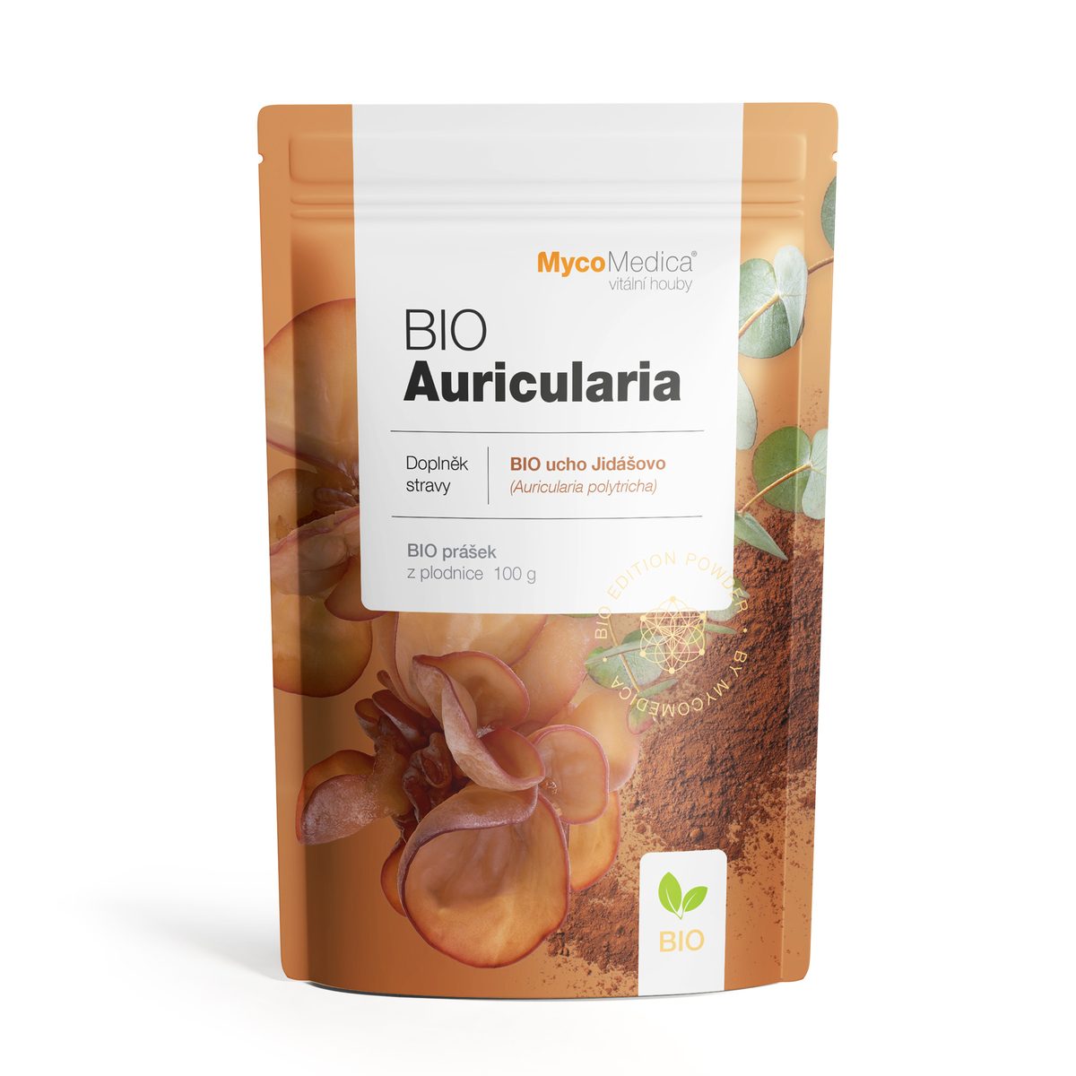 MycoMedica BIO AURICULARIA | Wood ear | Jelly ear | Auricularia polytricha | powder 100 g