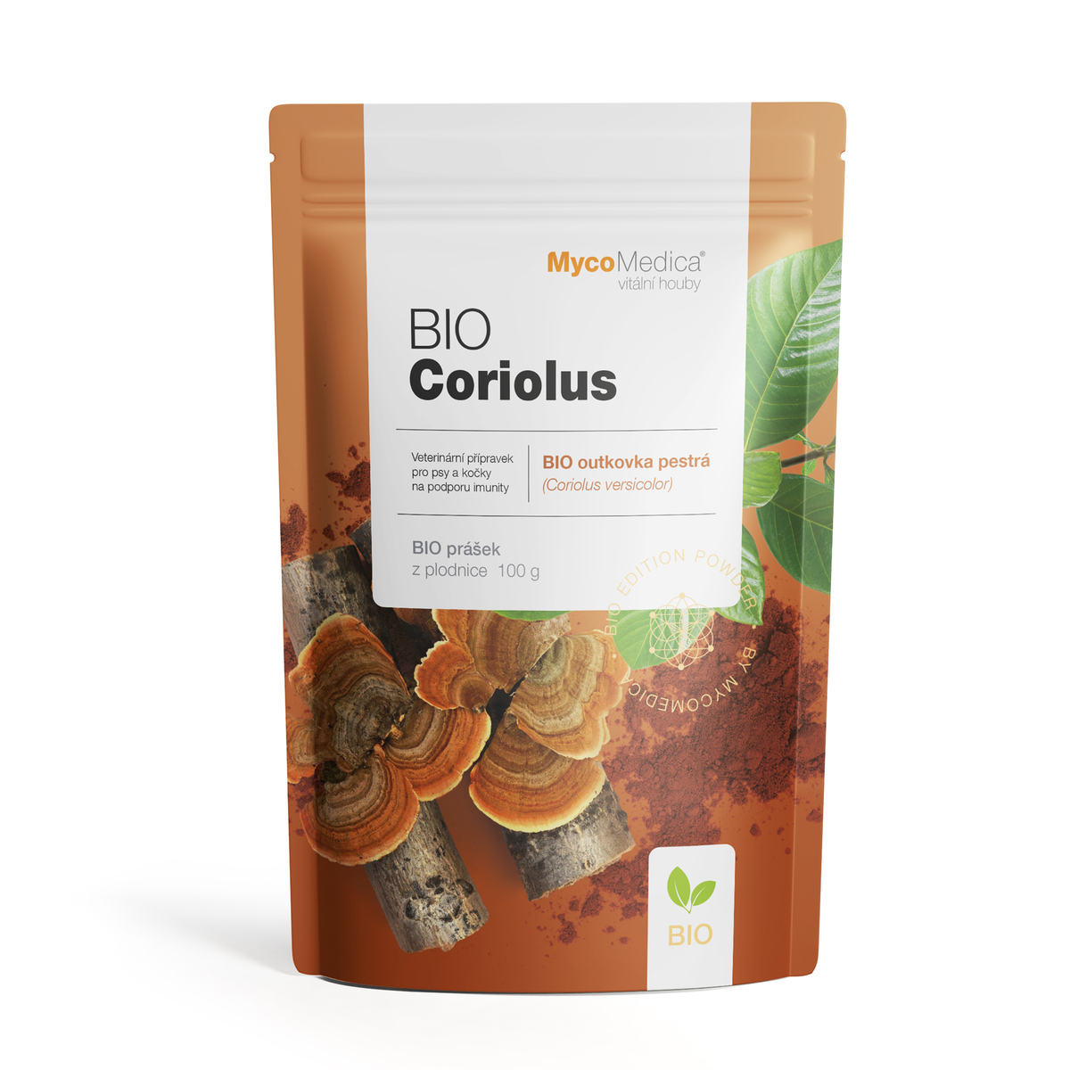 MycoMedica BIO CORIOLUS | Outkovka pestrá | Trametes versicolor | prášek 100 g