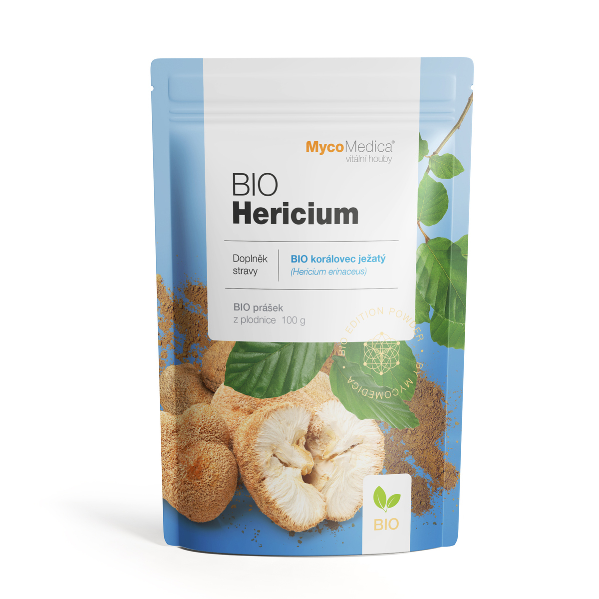 MycoMedica BIO HERICIUM | Lion’s Mane Mushroom | Bearded Hedgehog | Hericium erinaceus | powder 100 g