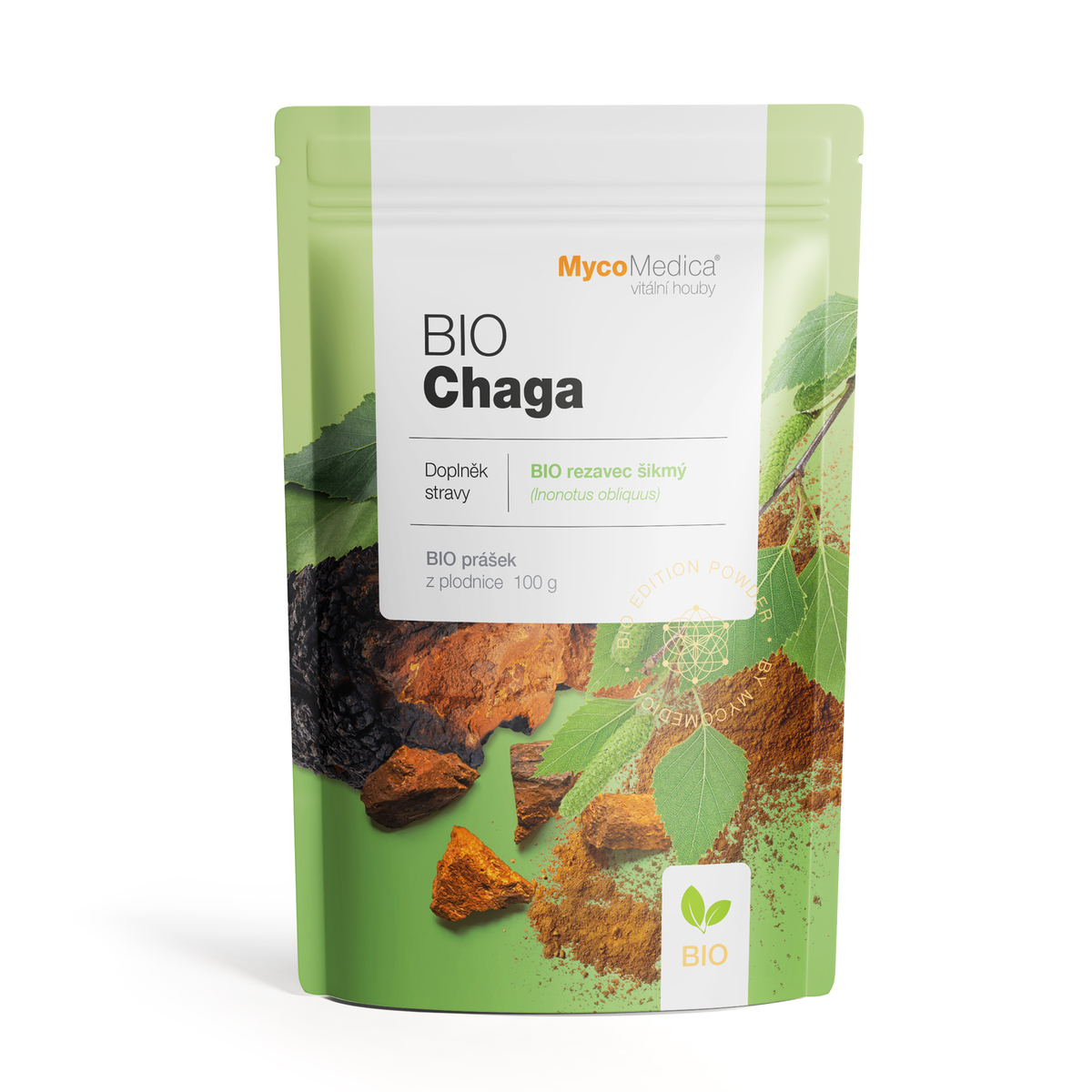 MycoMedica BIO CHAGA | Chaga Mushroom | Inonotus obliquus | powder 100 g