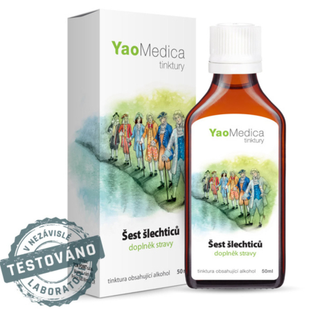 YaoMedica TINKTURA 075 - Šest šlechticů | VLÁHA + VÝŽIVA ORGANISMU | CÉVY + KREVNÍ TLAK | 50 ml