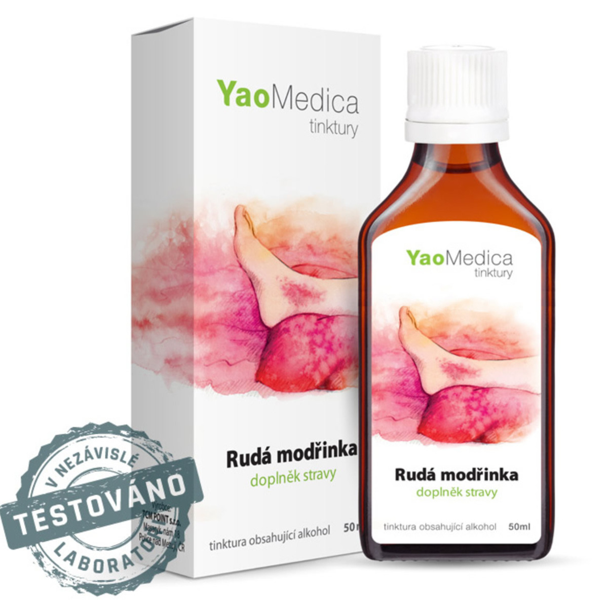 YaoMedica TINKTÚRA 082 - Červená modrinka | HORÚCE KRVNÉ STÁZY | ROZHÝBANIE | VONKAJŠIE POUŽITIE | 50 ml