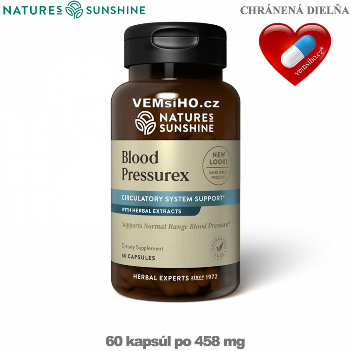 Nature's Sunshine Blood Pressurex | HEALTHY BLOOD PRESSURE | 60 capsules of 458 mg ❤ VEMsiHO.cz ❤ 100% Natural food supplements, cosmetics, essential oils