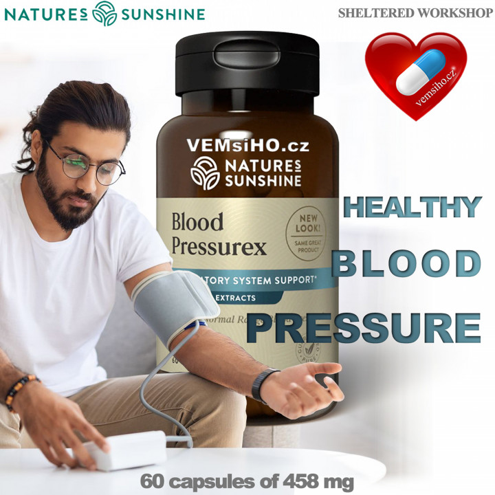 Nature's Sunshine Blood Pressurex | HEALTHY BLOOD PRESSURE | 60 capsules of 458 mg ❤ VEMsiHO.cz ❤ 100% Natural food supplements, cosmetics, essential oils