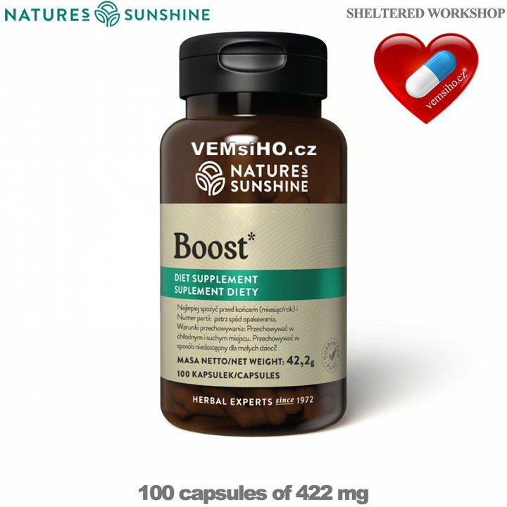 Nature's Sunshine Boost | MORE ENERGY | 100 capsules of 422 mg ❤ VEMsiHO.cz ❤ 100% Natural food supplements, cosmetics, essential oils