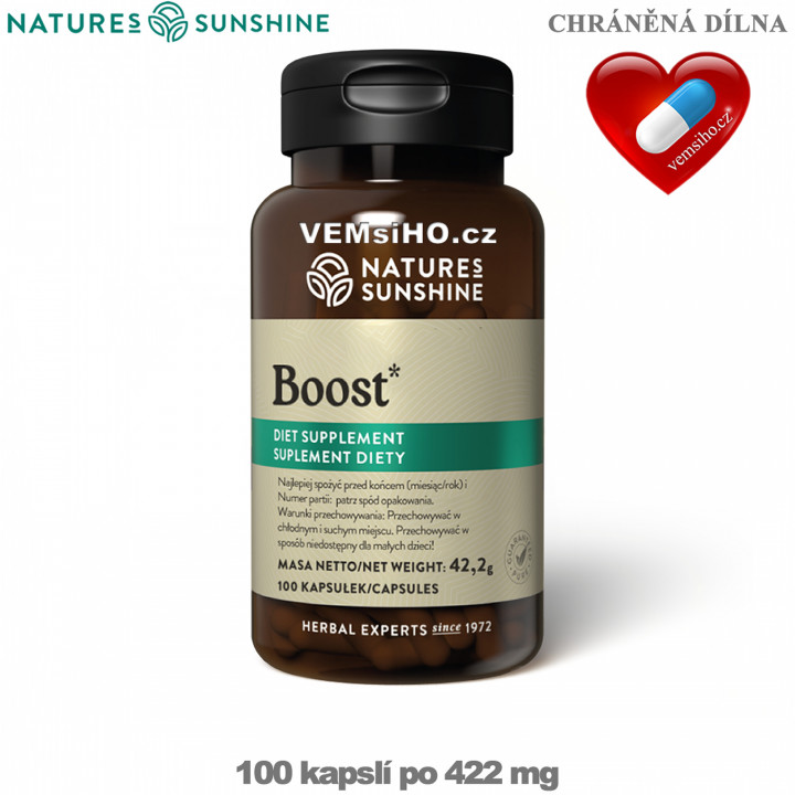 Nature's Sunshine Boost | VÍCE ENERGIE | 100 kapslí po 422 mg ❤ VEMsiHO.cz ❤ 100% Přírodní doplňky stravy, kosmetika, esenciální oleje