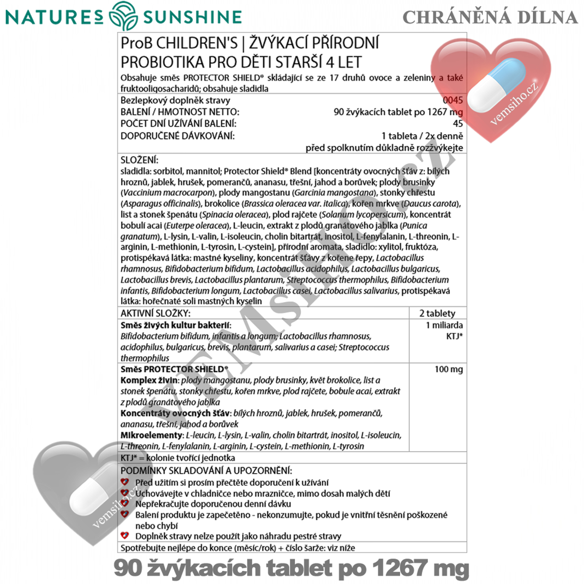 ❤️ Nature's Sunshine ProB CHILDREN'S | ŽUVACIE PRÍRODNÉ PROBIOTIKÁ PRE DETI | 90 žuvacích tabliet po 1267 mg ❤️ VEMsiHO.cz ❤️ CHRÁNENÁ DIELŇA ❤️ 100% Prírodné doplnky stravy, kozmetika, esenciálne oleje Natures Sunshine ❤️