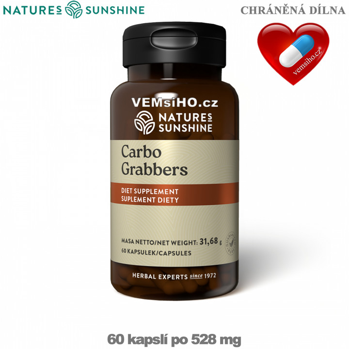 Nature's Sunshine Carbo Grabbers | CARBOHYDRATE ABSORBER | 60 capsules of 528 mg ❤ VEMsiHO.cz ❤ 100% Natural food supplements, cosmetics, essential oils