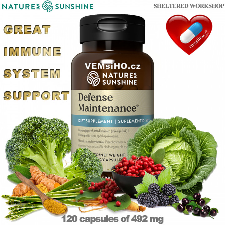 Nature's Sunshine DEFENSE MAINTENANCE | 120 capsules of 492 mg ❤ VEMsiHO.cz ❤ 100% Natural food supplements, cosmetics, essential oils