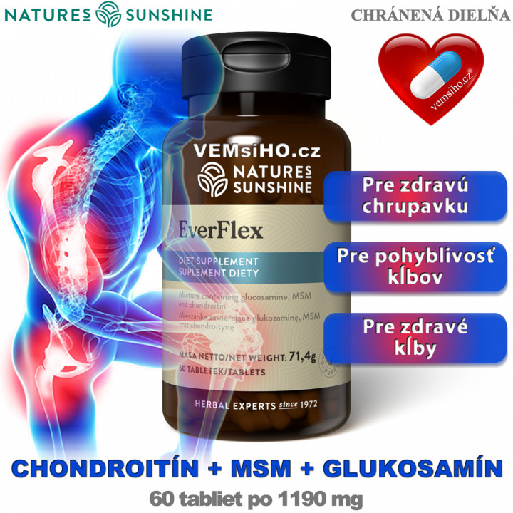 Nature's Sunshine EverFlex | ZDRAVÉ KLOUBY, CHRUPAVKA | 60 tablet po 1190 mg ❤ VEMsiHO.cz ❤ 100% Přírodní doplňky stravy, kosmetika, esenciální oleje