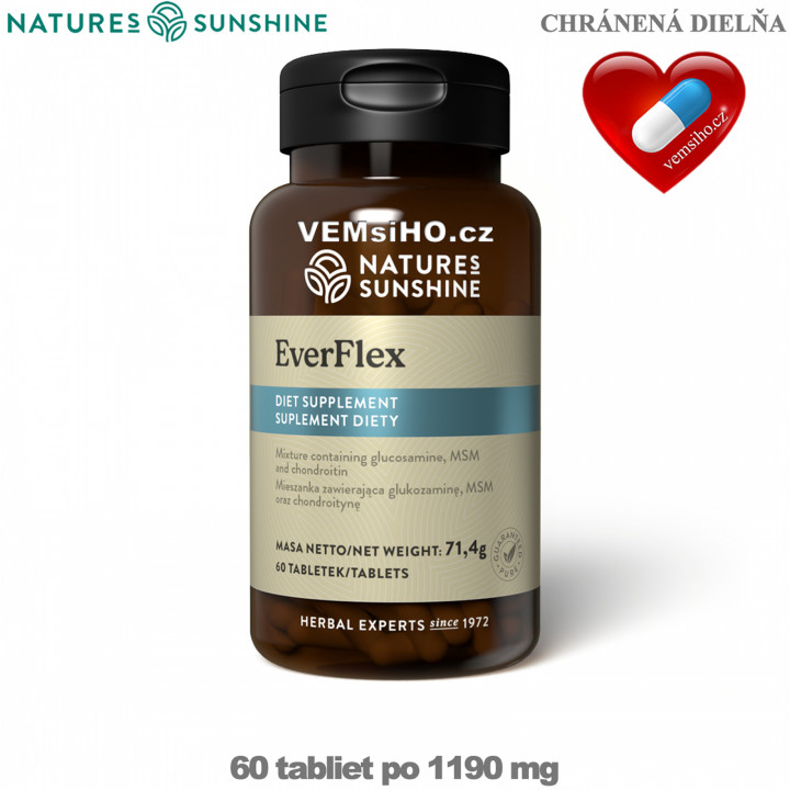 Nature's Sunshine EverFlex | ZDRAVÉ KĹBY, CHRUPAVKA | 60 tabliet po 1190 mg ❤ VEMsiHO.cz ❤ 100% Prírodné doplnky stravy, kozmetika, esenciálne oleje