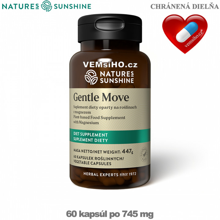 Nature's Sunshine Gentle Move | HEALTHY DIGESTION | 60 capsules of 745 mg ❤ VEMsiHO.cz ❤ 100% Natural food supplements, cosmetics, essential oils