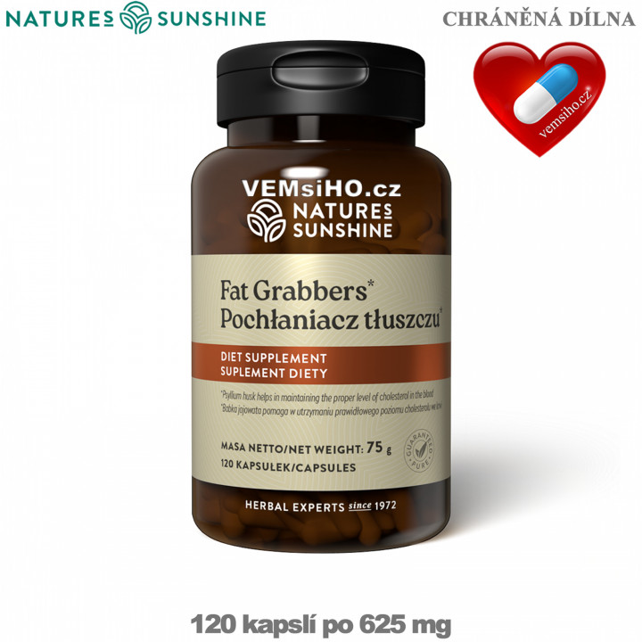 Nature's Sunshine Fat Grabbers | POHLCOVAČ TUKOV | 120 kapsúl po 625 mg ❤ VEMsiHO.cz ❤ 100% Prírodné doplnky stravy, kozmetika, esenciálne oleje