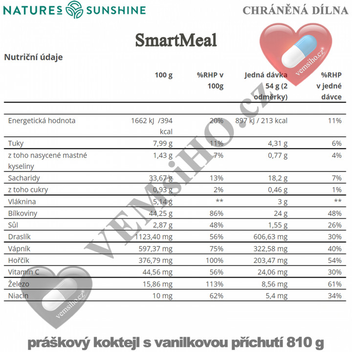 Nature's Sunshine SmartMeal | PROTEINS + FIBER + VITAMINS + MINERALS | 810 g ❤ VEMsiHO.cz ❤ 100% Natural food supplements, cosmetics, essential oils