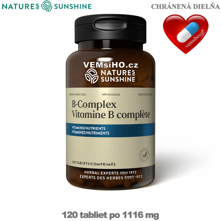 Nature's Sunshine Vitamín B Komplex | ZDRAVÁ POKOŽKA, DOBRÝ ZRAK | 120 tablet po 1116 mg ❤ VEMsiHO.cz ❤ 100% Přírodní doplňky stravy, kosmetika, esenciální oleje