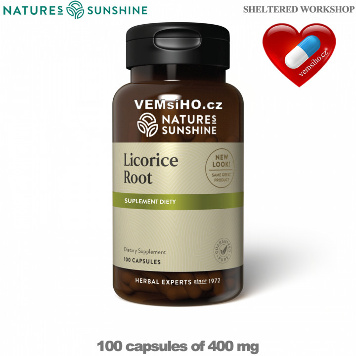 Nature's Sunshine Licorice root | Glycyrrhiza glabra | IMMUNITY SUPPORT | 100 capsules of 400 mg ❤ VEMsiHO.cz ❤ 100% Natural food supplements, cosmetics, essential oils