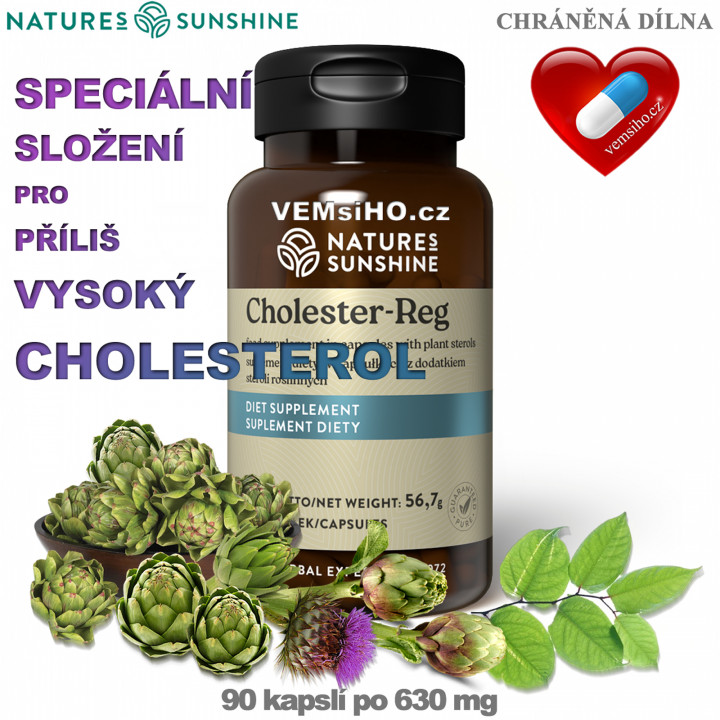 Nature's Sunshine Cholester-Reg | PŘÍRODNÍ ANTIOXIDANT | 90 kapslí po 630 mg ❤ VEMsiHO.cz ❤ 100% Přírodní doplňky stravy, kosmetika, esenciální oleje