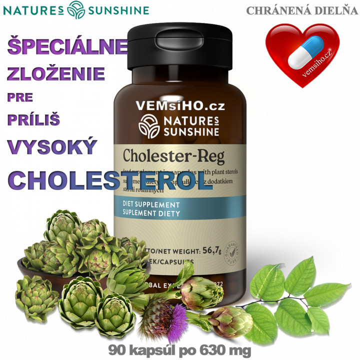 Nature's Sunshine Cholester-Reg | NATURAL ANTIOXIDANT | 90 capsules of 630 mg ❤ VEMsiHO.cz ❤ 100% Natural food supplements, cosmetics, essential oils