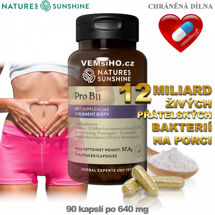 Nature's Sunshine Pre B11 | ZDRAVÁ STREVA | 90 kapsúl po 640 mg ❤ VEMsiHO.cz ❤ 100% Prírodné doplnky stravy, kozmetika, esenciálne oleje