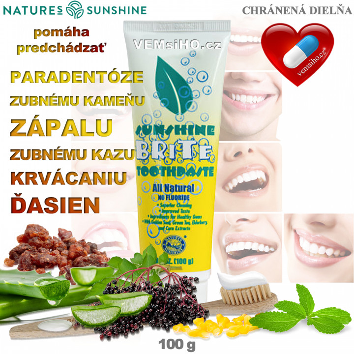 Nature's Sunshine ZUBNÁ PASTA Sunshine Brite | PRÍRODNÁ RECEPTÚRA | 100 g ❤ VEMsiHO.cz ❤ 100% Prírodné doplnky stravy, kozmetika, esenciálne oleje